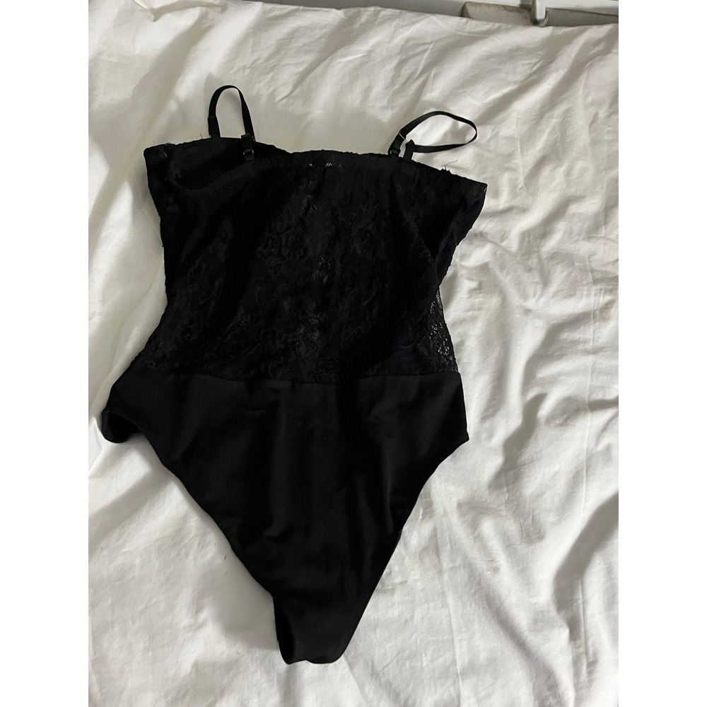 Haute Monde Black Lace Corset Bodysuit Underwire Sweetheart RMT53708 Womens L - Picture 5 of 9